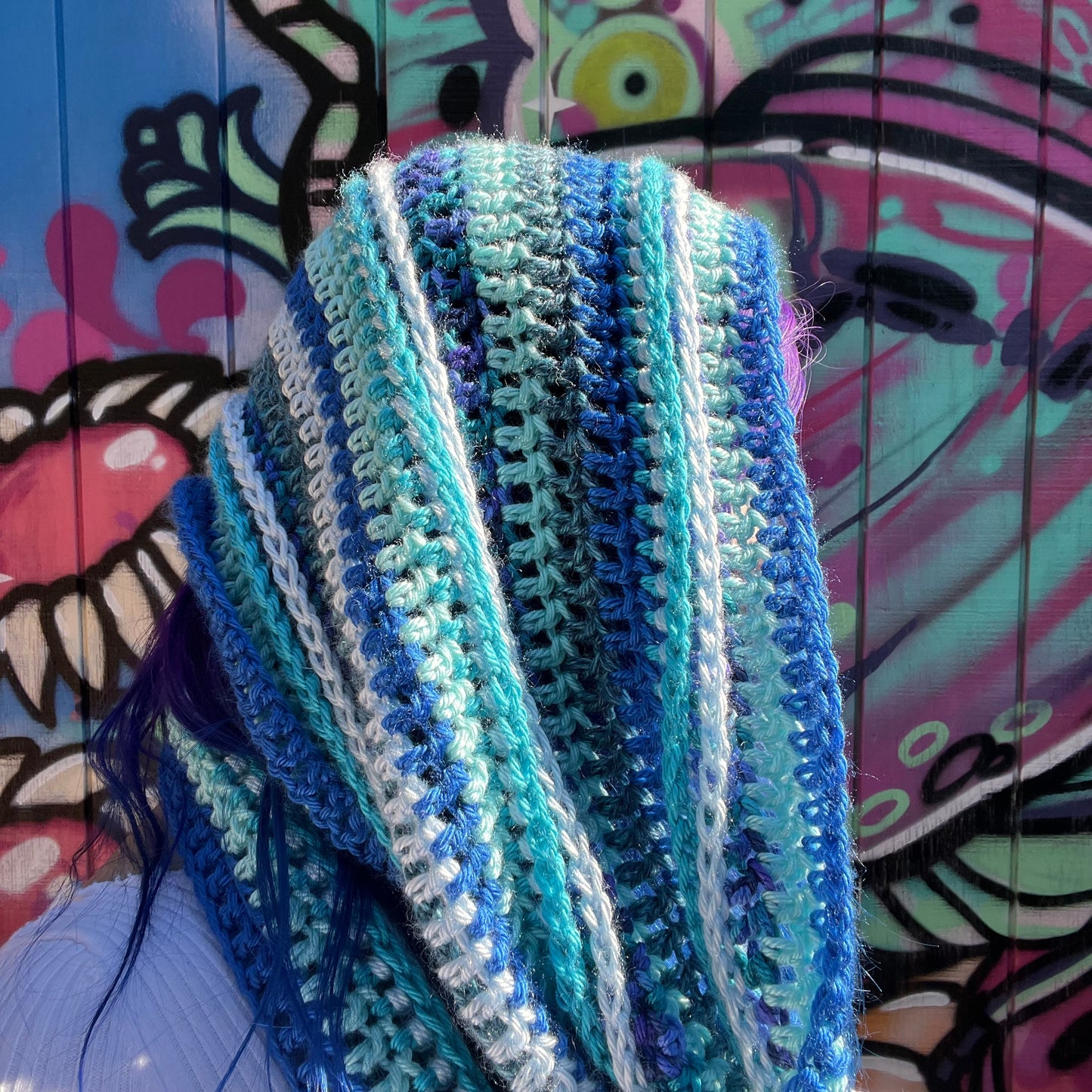 Hooded Infinity Scarf - Blue