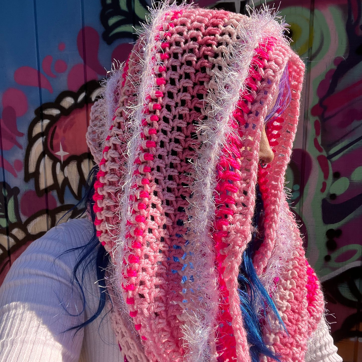 Hooded Infinity Scarf - Pink