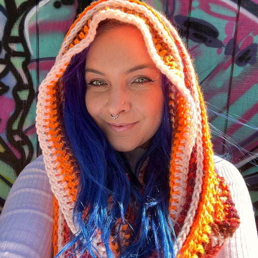 Hooded Infinity Scarf - Orange